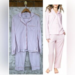 Petite Plume Pima Cotton Pink Stripe Pajama Set size small